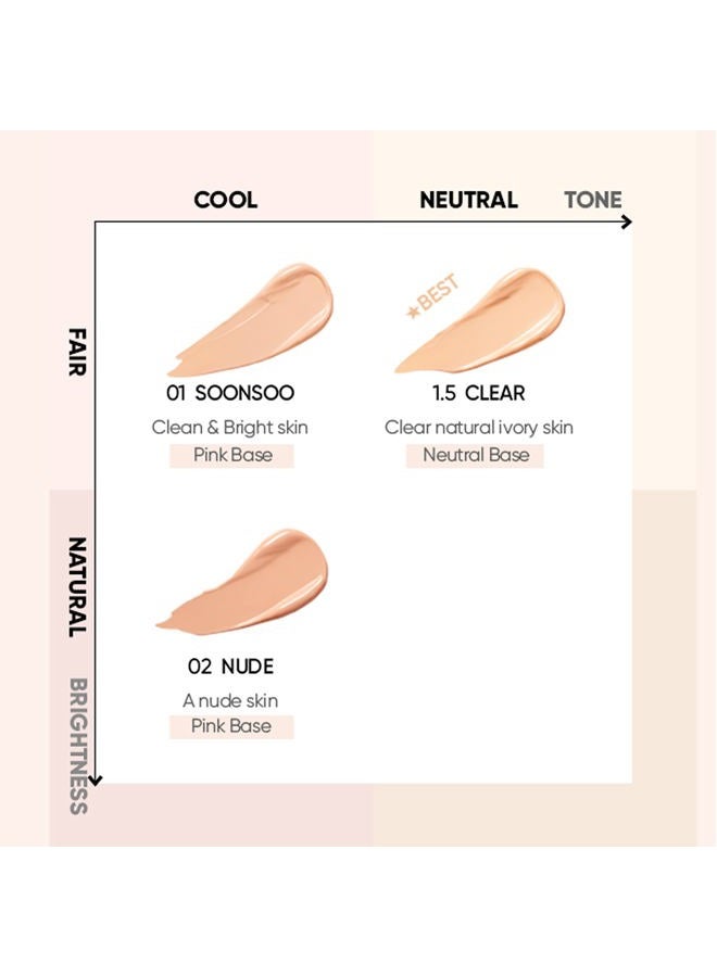 AMUSE Dew Jelly Vegan Cushion Foundation 1.5 CLEAR | dewy, glow, long-lasting, double coverage, clean beauty, lightweight, natural look, foundation for sensitive skin, hydrating cushion - Image 5