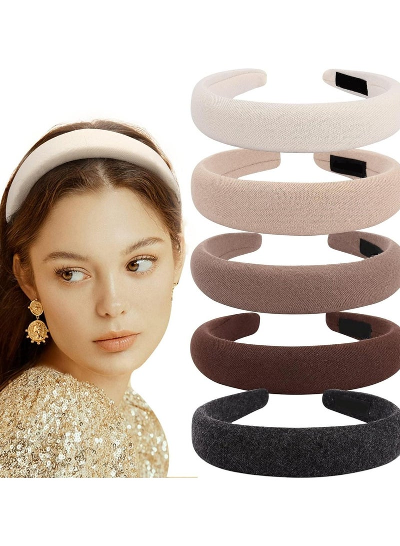 أوزيغالور ٥ قطع عصابات رأس مبطنة ناعمة للنساء والفتيات، إكسسوارات شعر عصرية - Image 1