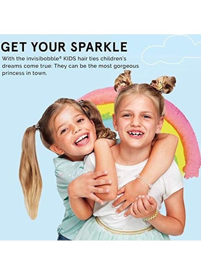 invisibobble Kids Spiral Hair Ring - Princess Sparkle - No-Ouch Coil Hair Ties with Strong Grip, Non-Soaking, High Wearing Comfort Updo Tool for Girls Toddlers and Kids - Image 4