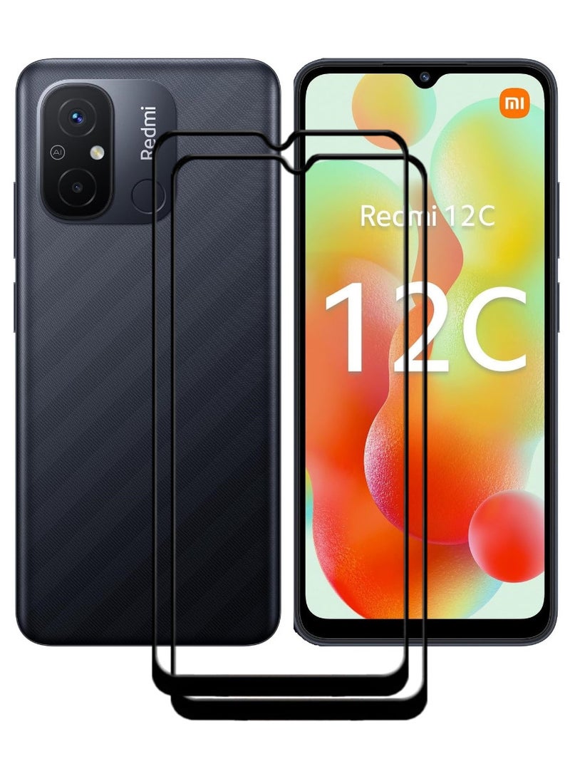 ACLIX 2 Pieces Antistatic ESD Dustproof Premium Quality High Definition Tempered Glass Screen Protector Designed For Xiaomi Redmi 12C - Image 1