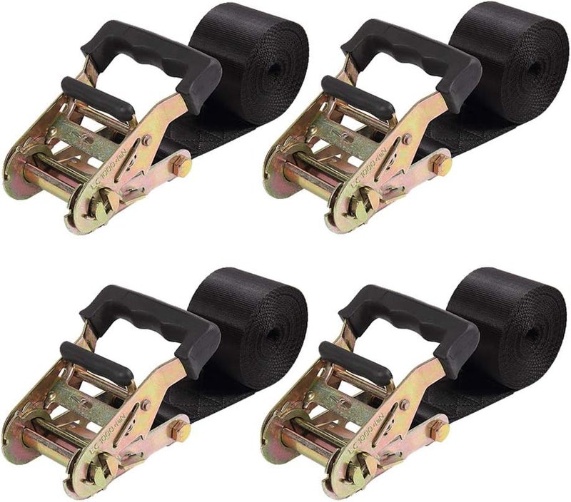 Ayaport Endless Ratchet Tie Down Straps Heavy Duty Cargo Tie Downs, Sturdy Nylon Black Strap Down Ratcheting Securing Straps, Track Spring Fittings, Tie-Down Motorcycles, Trailer Loads, Kayak - Image 1