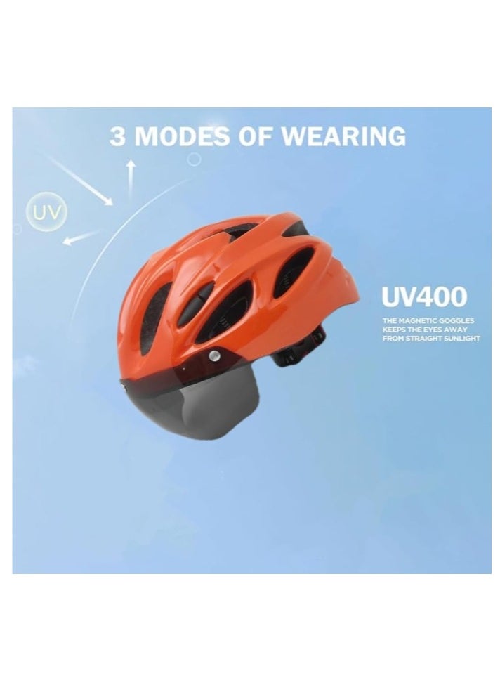 OASIS-TH Bike Helmet for Men Women, Detachable Magnetic Goggle Visor Bicycle Road Mountain Cycling Helmet, Adjustable Size  - Image 3