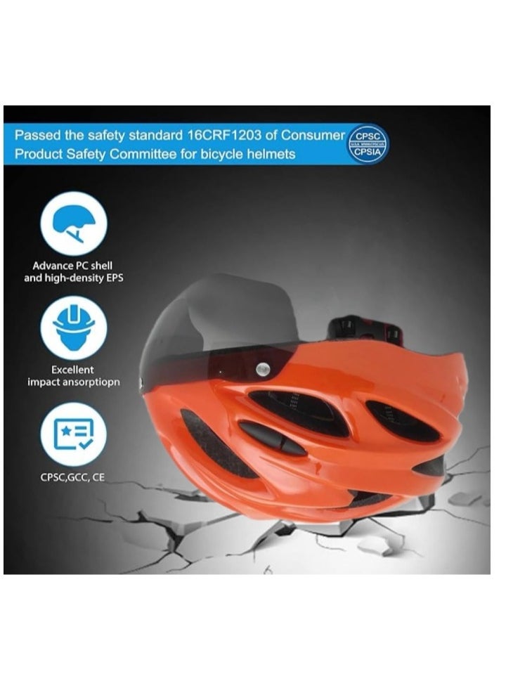 OASIS-TH Bike Helmet for Men Women, Detachable Magnetic Goggle Visor Bicycle Road Mountain Cycling Helmet, Adjustable Size  - Image 5