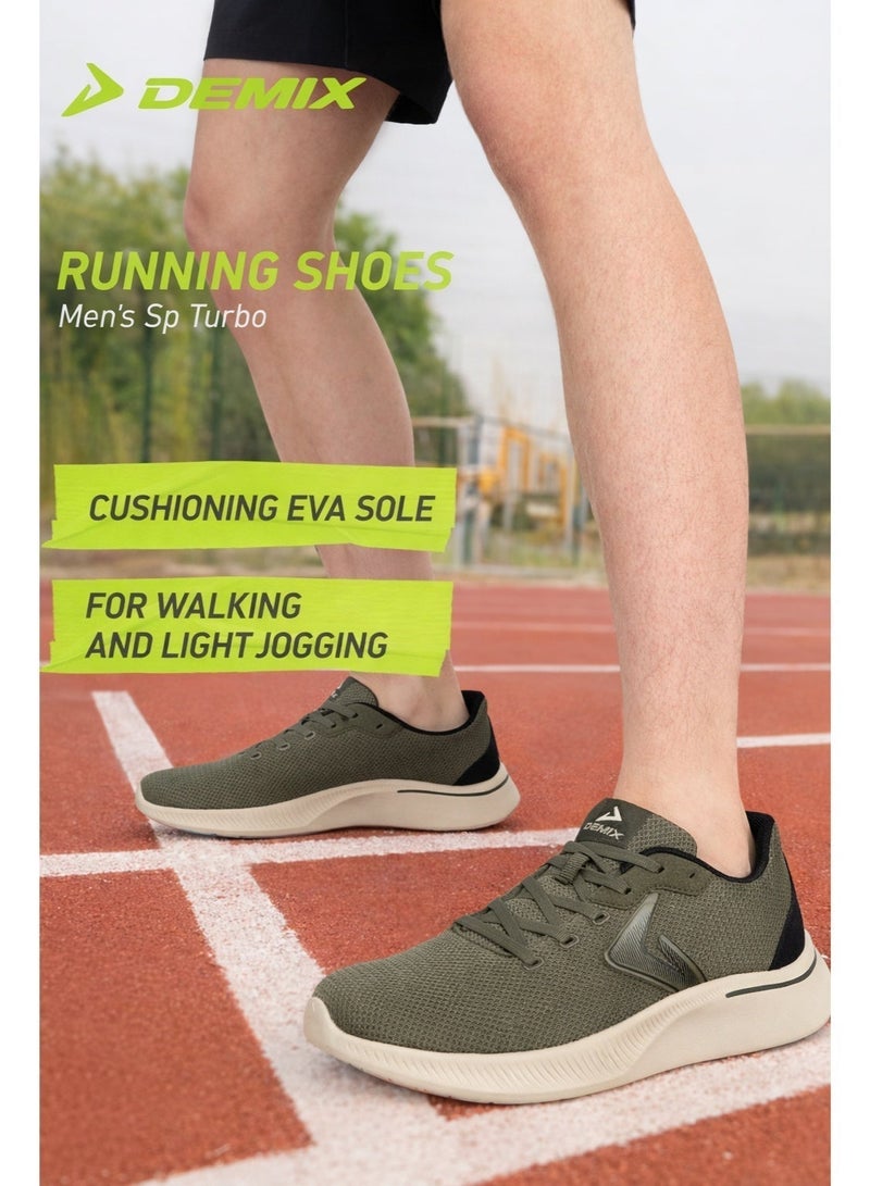 Demix Men’s SP Turbo M Running Shoes, Lightweight EVA Cushioning, Breathable Mesh Upper, Khaki - Image 2