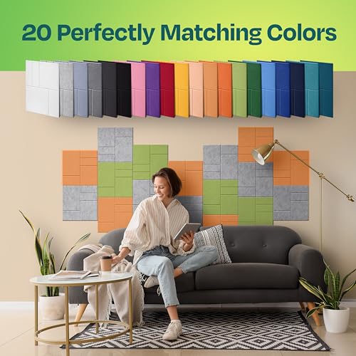 Ekkogo Acoustic Panels 12-Pack Soundproof Wall Panels 12"x12"x0.4" Decorative Sound Dampening for Your Home, Office, Studio, Bedroom & More with Unique GridFrame Carving [Smoky White] - Image 4