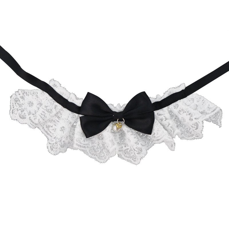 Christmas Pet Saliva Pocket Lace Cute Bow Cat Collar Hood Cat Collar Small Dog Collar - Image 1