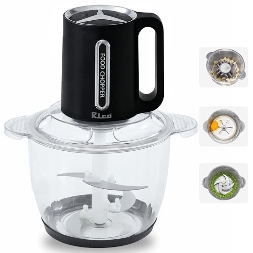 Rico 3 Litre Electric Chopper with Stainless Steel Bowl | 300W Motor | 3 Speed Modes | 4 Stainless Steel Blades | Vegetable & Onion Cutter with Garlic Peeler & Whipper (Transparent.) - Image 1