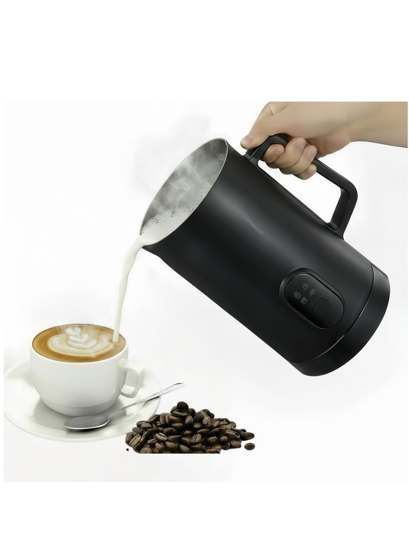 Milk Frother, 4-in-1 Electric Milk Steamer, 350ml Automatic Hot and Cold Foam Maker and Milk Warmer for Latte, Cappuccinos, Macchiato, 400W Black - Image 1