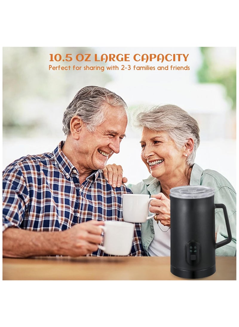 Generic - Milk Frother, 4-in-1 Electric Milk Steamer, 350ml Automatic Hot and Cold Foam Maker and Milk Warmer for Latte, Cappuccinos, Macchiato, 400W Black - Image 1