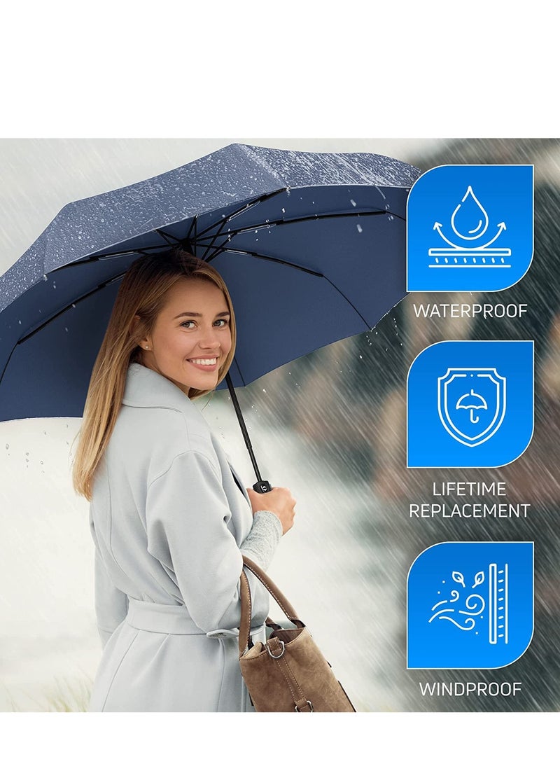 UV Umbrella Protection Sun Compact Windproof Reverse Umbrella’s for Rain-Automatic Folding Inverted Travel Portable - Image 3