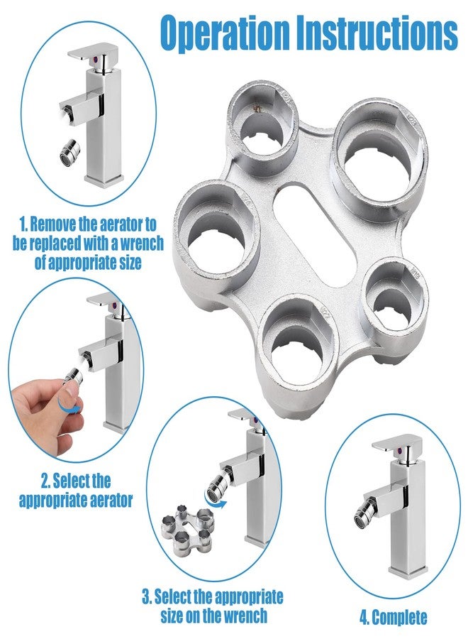 XIHIRCD Faucet Aerator Removal Wrench, Metal Aerator Wrench Tool Faucet Bubbler Wrench Faucet Aerator Removal Wrench Kit Faucet Aerator Removal Tool Installing Faucet Tool for Faucet - Image 5