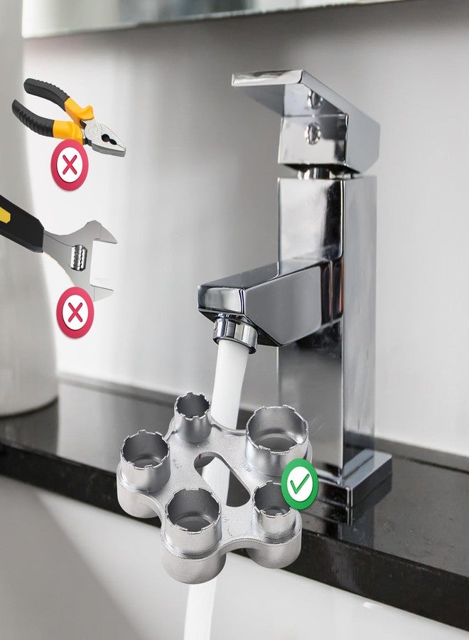 XIHIRCD Faucet Aerator Removal Wrench, Metal Aerator Wrench Tool Faucet Bubbler Wrench Faucet Aerator Removal Wrench Kit Faucet Aerator Removal Tool Installing Faucet Tool for Faucet - Image 3