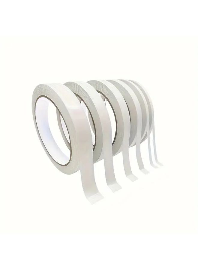6 Rolls Double Sided Tape 3 Sizes for Crafts Gift Wrapping Office School Supplies White - Image 2