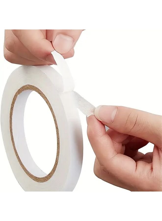 6 Rolls Double Sided Tape 3 Sizes for Crafts Gift Wrapping Office School Supplies White - Image 1