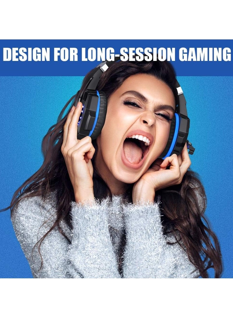 G9000 Stereo Gaming Headset for PS4 PC Xbox One Controller, Noise Cancelling Over Ear Headphones with Mic, LED Light, 7.1 Surround Sound, Soft Memory Earmuffs for Nintendo Switch 3DS - Image 5