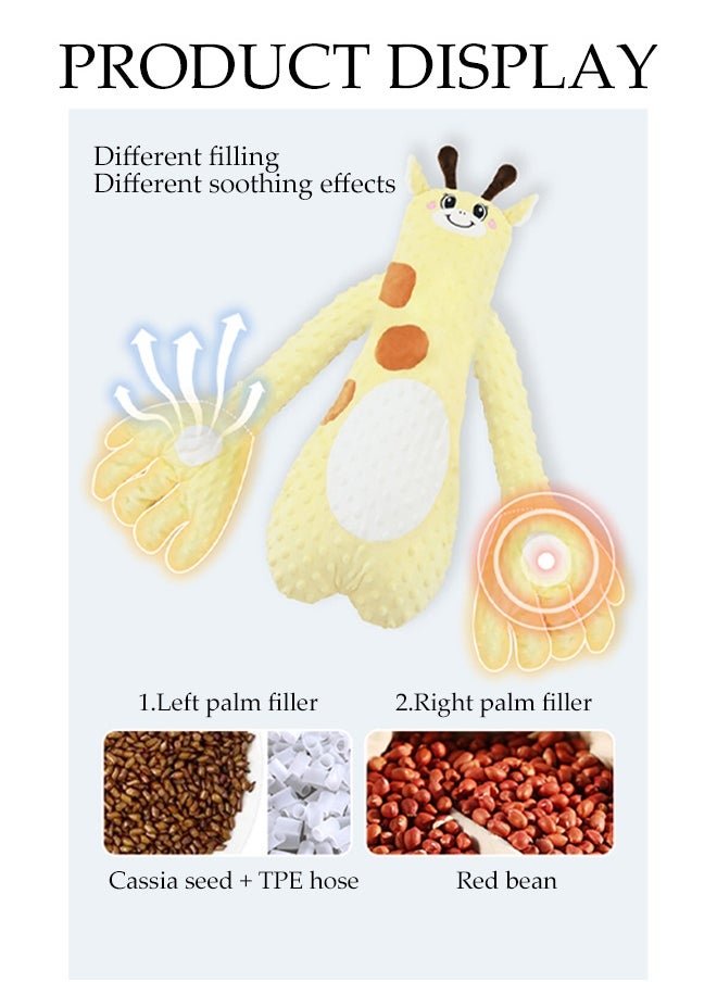 DUNISO Baby Soothing Palm, Pillow To Coax Sleep, Lying Down Baby To Prevent Fright, Hold Sleep And Pat Buttocks Soothing Pillow, - 3 Levels Of Adjustable Soothing Palm Automatic Hand Pillow Remote Control - Simulate Mother's Palm, Toddler Anti-Fright, Children's Slapping Toy, Sleep Aid, Giraffe Style  - Image 4