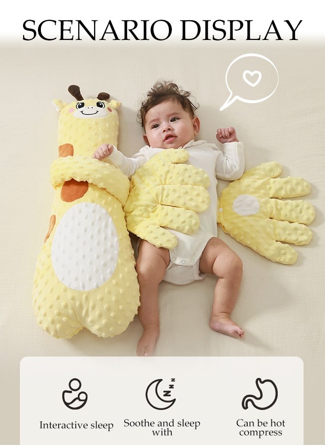 DUNISO Baby Soothing Palm, Pillow To Coax Sleep, Lying Down Baby To Prevent Fright, Hold Sleep And Pat Buttocks Soothing Pillow, - 3 Levels Of Adjustable Soothing Palm Automatic Hand Pillow Remote Control - Simulate Mother's Palm, Toddler Anti-Fright, Children's Slapping Toy, Sleep Aid, Giraffe Style  - Image 3