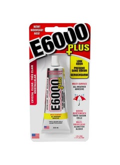 E6000 Eclectic Products Inc. Plus Multi-Purpose Clear Glue, Waterproof And Paintable, Strong Flexible Craft Adhesive For Wood, Glass, Fabric, Ceramic, Metal And More, 26.6Ml  - Image 1