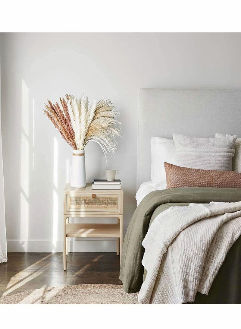 Dried Pampas Grass, 60 Pcs Boho Natural Flowers Arrangements White Reed, Bunny Tails for Home Decor Flower Living Room Balcony Wedding Party - Image 5