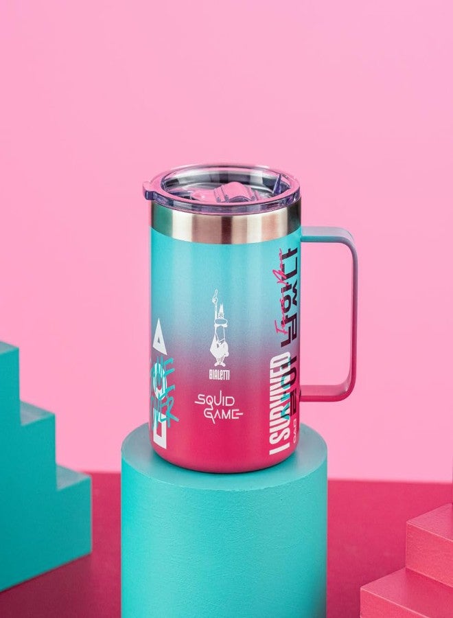 BIALeTTI كوب قهوة سفر معزول من بيالتي - مصنوع من الفولاذ المقاوم للصدأ مزدوج الجدار، احتفاظ حراري، كوب للمشروبات الساخنة والباردة (14 أونصة - 420 مل) - Image 2