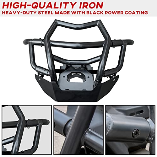 SAUTVS Front Pre-Runner Bumper for Maverick X3, Combined Black Front Brush Guard Protector Heavy Duty Front Bumper for Can-Am Maverick X3 Max Turbo R RR 2017-2024 Accessories (Replace #715002878) - Image 2