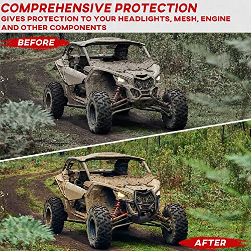 SAUTVS Front Pre-Runner Bumper for Maverick X3, Combined Black Front Brush Guard Protector Heavy Duty Front Bumper for Can-Am Maverick X3 Max Turbo R RR 2017-2024 Accessories (Replace #715002878) - Image 3