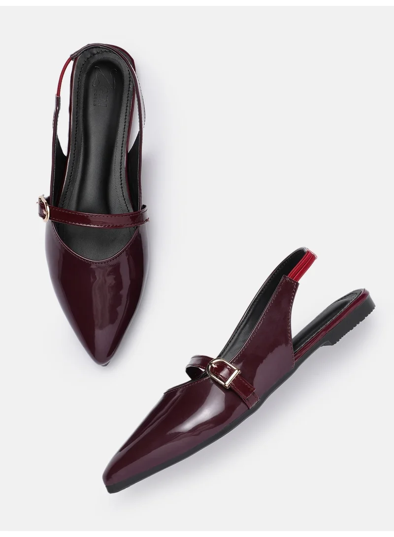 زوري وورلد حذاء نسائي رسمي أحمر من بام للاستخدام اليومي والمكتبي