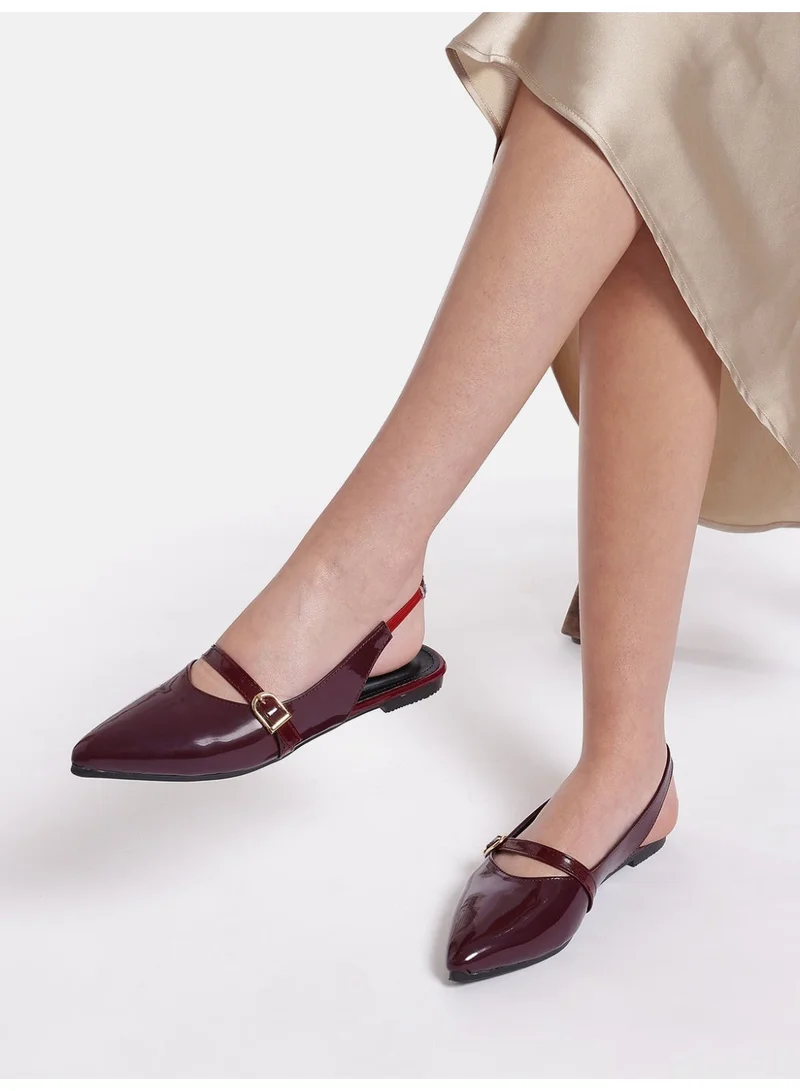 PAM Wine Red Formal Flats for Women - Office Wear & Daily Use