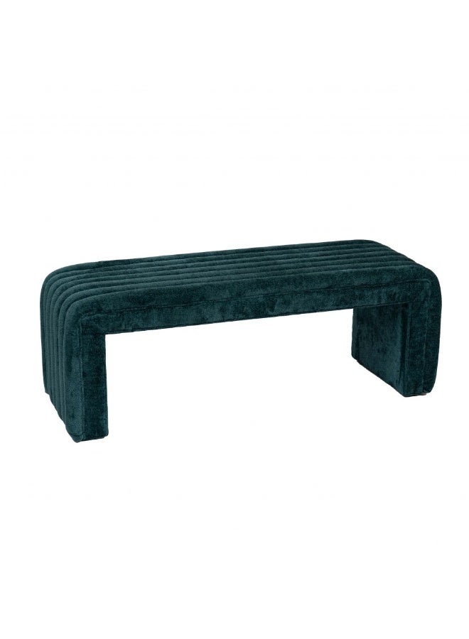 DANUBE HOME Lizza Bench | Multi-Functional Stool | Upholstered Footrest Without Storage L126xW42xH45cm -Shiny Teal Blue - Image 2