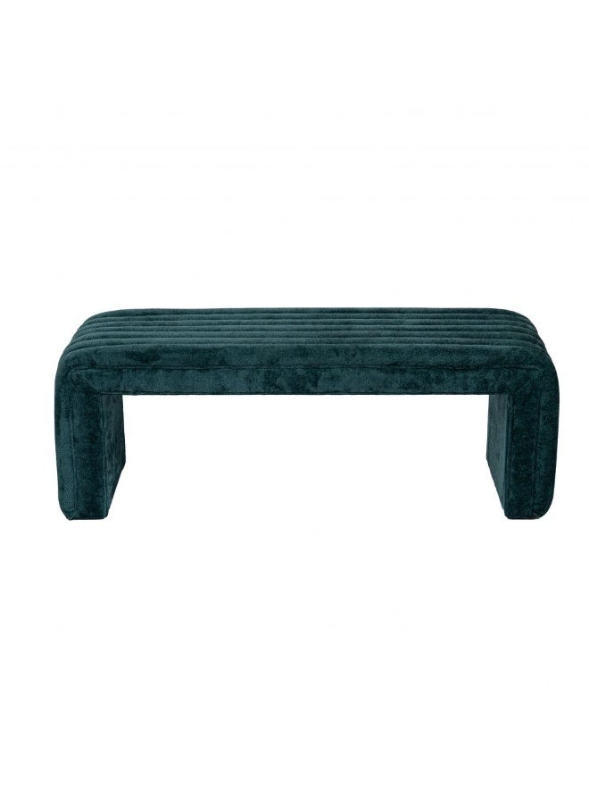 DANUBE HOME Lizza Bench | Multi-Functional Stool | Upholstered Footrest Without Storage L126xW42xH45cm -Shiny Teal Blue - Image 3