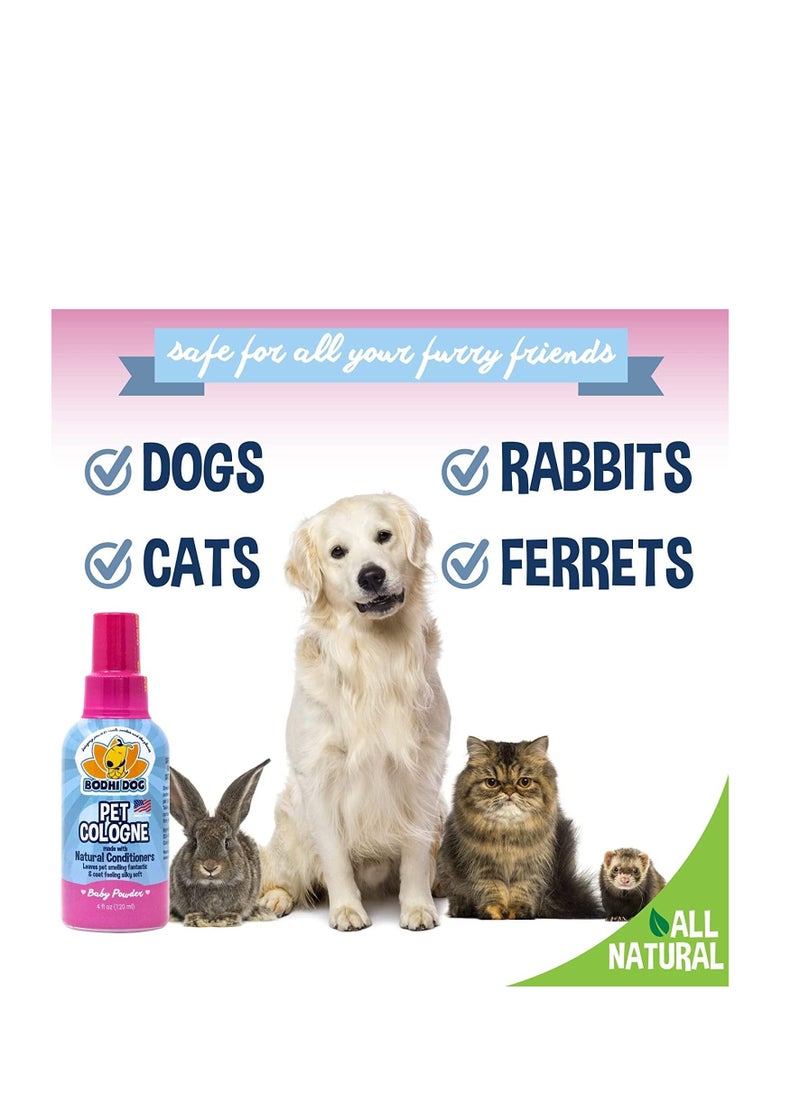 Bodhi Dog - Bodhi Dog baby powder scented cat & dog cologne 4oz + oatmeal dog shampoo & conditioner for pet grooming 8oz | moisturizing dog shampoo for sensitive skin deodorizing cat and dog grooming bundle - Image 1