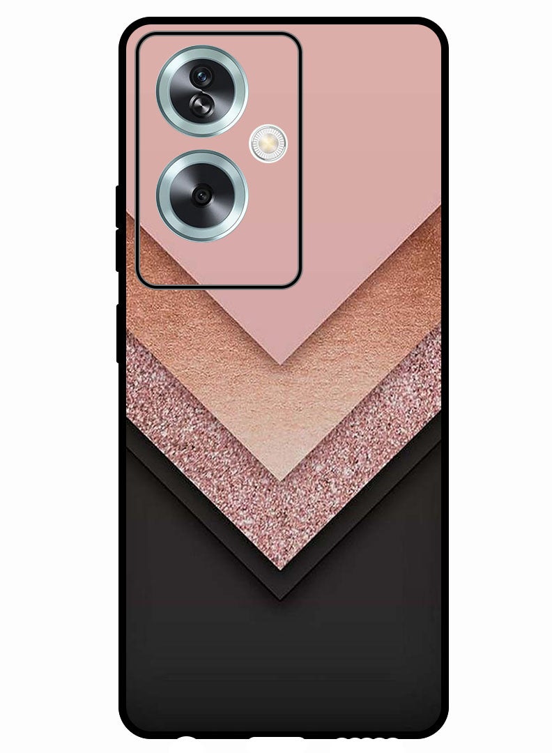 Theodor Protective Case Anti Scratch Shock Proof Bumper Cover For Oppo A2 Black Golden & Pink - Image 1