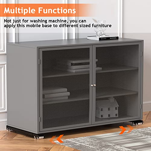 Ronlap Furniture Washing Machine Dolly, Extendable Appliance Rollers Refrigerator Heavy Duty, Washing Machine Stand Wheels Fridge Appliance Dolly Movers Mobile Washer and Dryer Moving Base, Black - Image 5