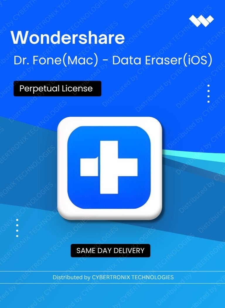 Wonndershare Dr.Fone (Mac) - Data Eraser (iOS) | Perpetual License | Digital License | Same Day Delivery