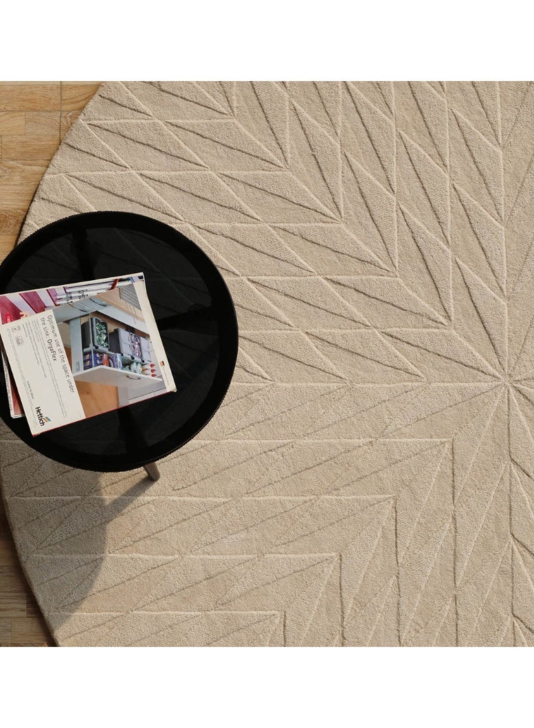 Ramsha سجادة يدوية 200x200 سم سجادة غرفة نوم دائرية HTW-107 - Image 5