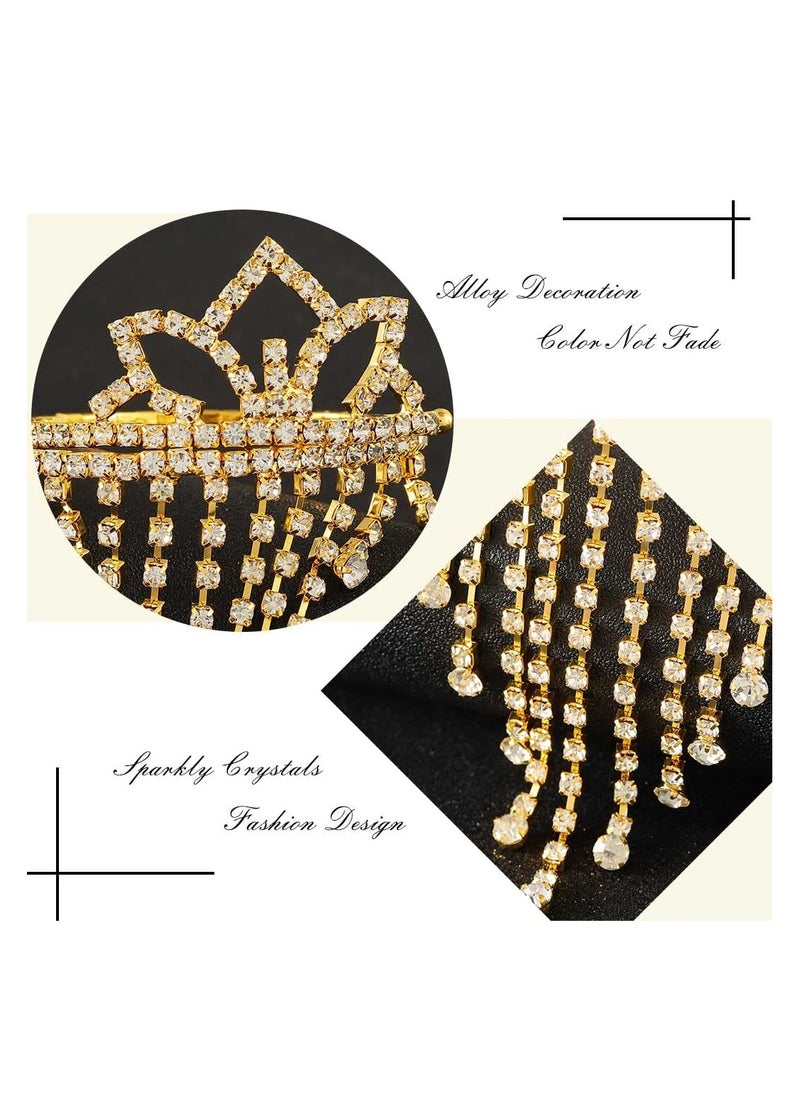 SYOSI - Rhinestone Tassel Arm Cuff Bracelet for Women and Girls, Layered Crystal Upper Arm Jewelry, Adjustable Open Cuff Armband, Elegant and Dainty Accessory for Parties, Ceremonies and Special Occasions - Image 1