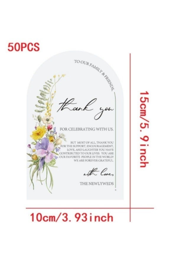 50 Pcs Thank You Cards Wedding Dinner Event Seating Cards Table Decoration Thank You Cards - Image 2