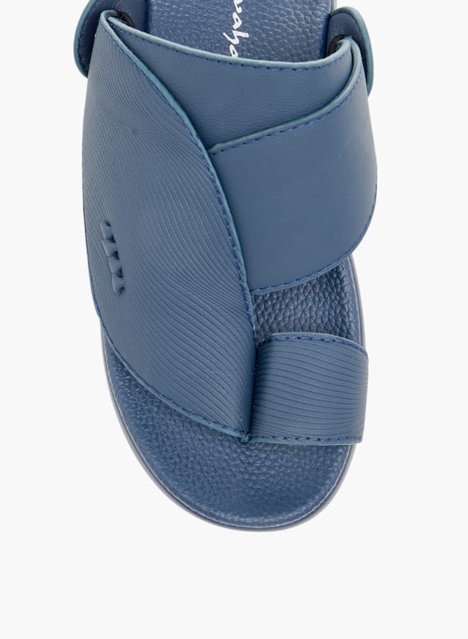 Boys Textured Slip-On Arabic Sandals with Toe Loop Detail