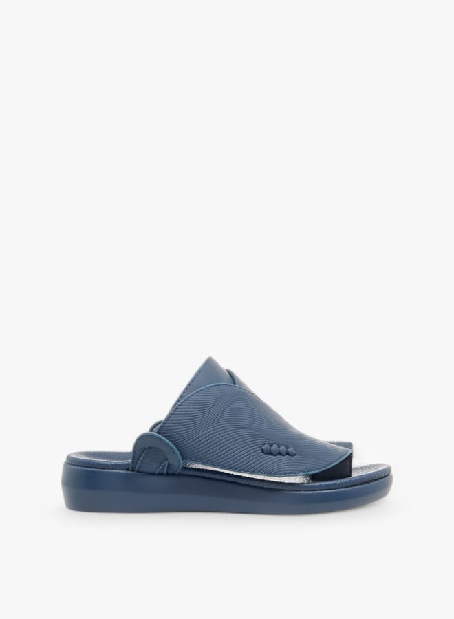 Boys Textured Slip-On Arabic Sandals with Toe Loop Detail