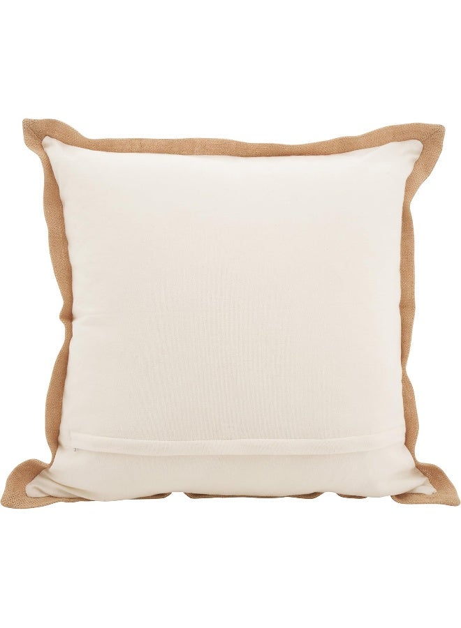 SARO LIFESTYLE Neptunian Coastal Throw Pillow â€“ 20â€ x 20â€, Woven Cotton Cover with Jute Trim, Zipper Closure, Down & Feather Insert â€“ Seahorse, Navy Blue - Image 3