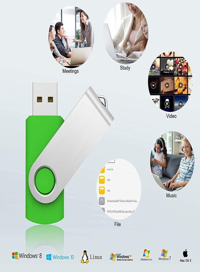 كووشن مجموعة كوتيون من 5 وحدات تخزين فلاش USB سعة 1 جيجابايت (5 ألوان: أسود، أزرق، أخضر، بنفسجي، أحمر) - Image 5
