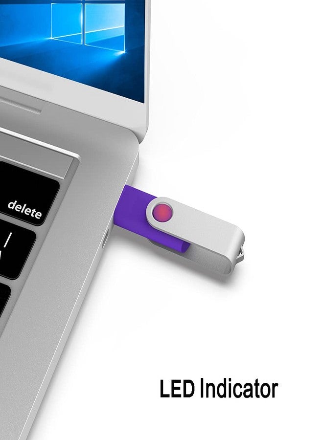 كووشن مجموعة كوتيون من 5 وحدات تخزين فلاش USB سعة 1 جيجابايت (5 ألوان: أسود، أزرق، أخضر، بنفسجي، أحمر) - Image 3