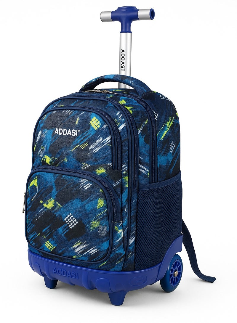 AODASI Trolley School Bag for Students – 18-Inch Multi-Functional Backpack with Wheels – Travel-Friendly Rolling School Bag for Boys & Girls - Image 1