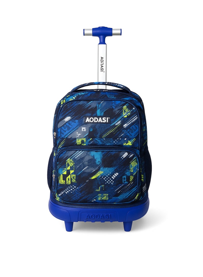AODASI Trolley School Bag for Students – 18-Inch Multi-Functional Backpack with Wheels – Travel-Friendly Rolling School Bag for Boys & Girls - Image 3