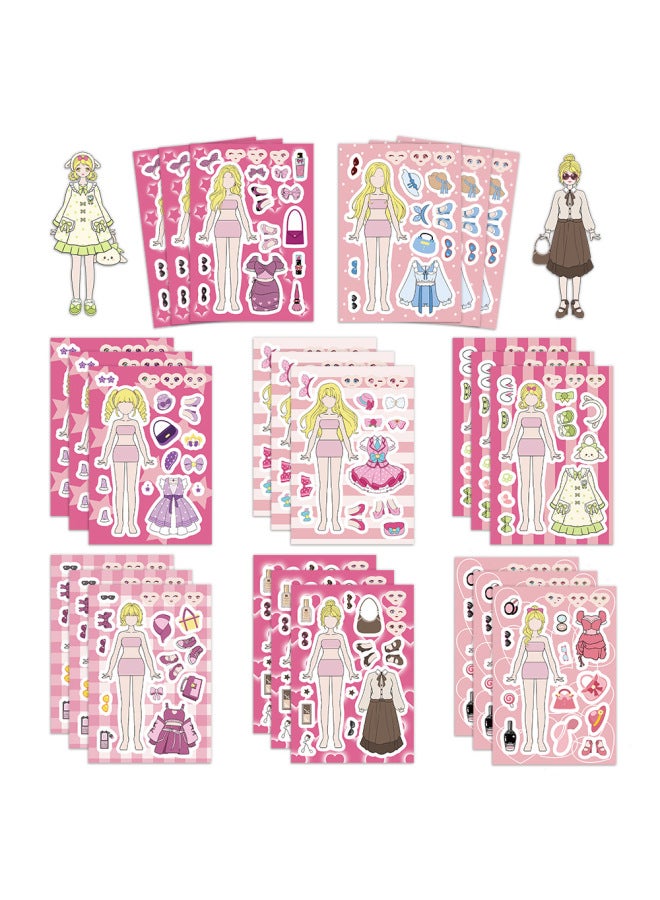 Cute And Beautiful Makeup Dress Up Sticker Girl's Kitchen Character Children's Toy Cartoon Dress Up Sticker Game