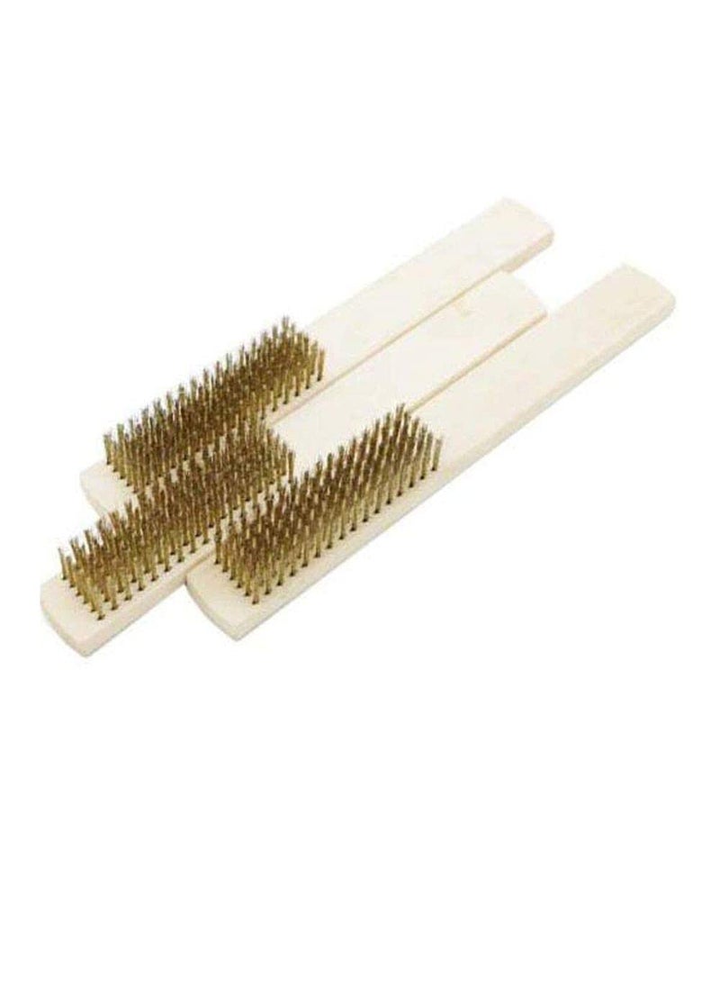 DIY Crafts DIY Crafts CTDIYHI51787 Brass Copper Wire Brush Rust Paint Cleaning Polishing Wooden Handle Design No 3 Pack of 