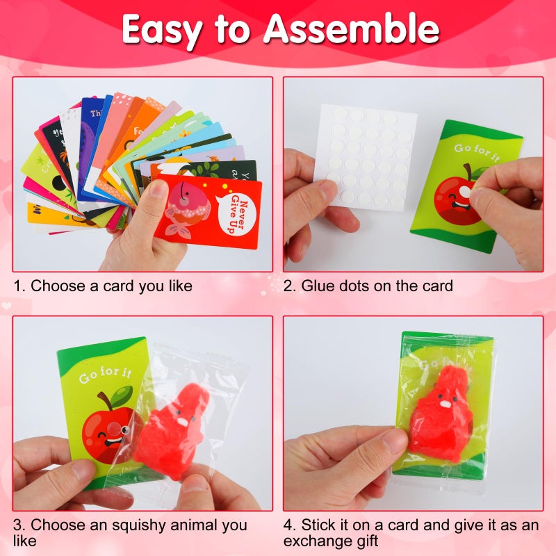 SPOLUX Squishy Toys, 28 Pack Kawaii Squishies and Cards, Gifts for Easter Egg Fillers Basket Stuffers, Party Favors for Kids 4-8 8-12, Treasure Box Classroom Prizes Mochi Squishy Cat Fidget Toys - Image 5