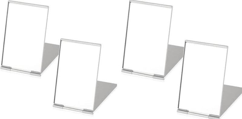 Excefore Small Makeup Folding Mirror, Travel Mirror Portable, Rectangle Compact Mirror, Stand up Mirror, Compact Mirror, Portable Vanity Mirror for Women Girls 4PCS - Image 1
