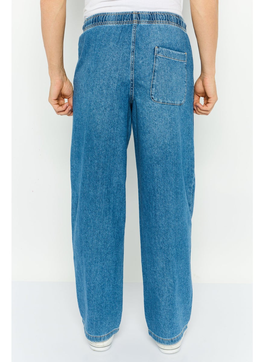 Jack Jones Men Regular Fit Washed Jogger Pant, Blue  - Image 3