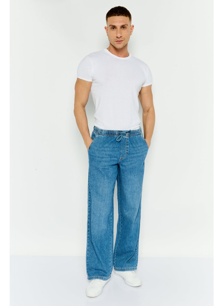 Jack Jones Men Regular Fit Washed Jogger Pant, Blue  - Image 2